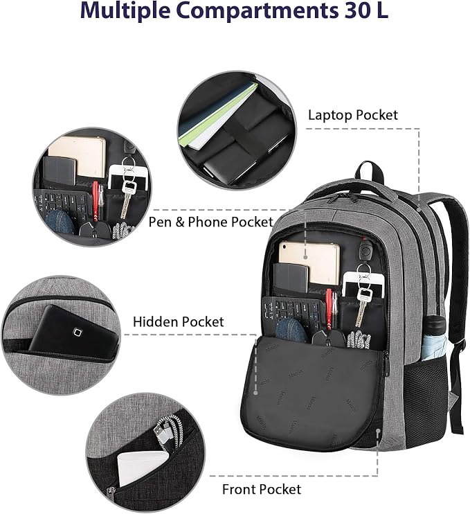 MATEIN 17 Inch Work Backpack for Men Women, Water Resistant Practical Travel - Image 5