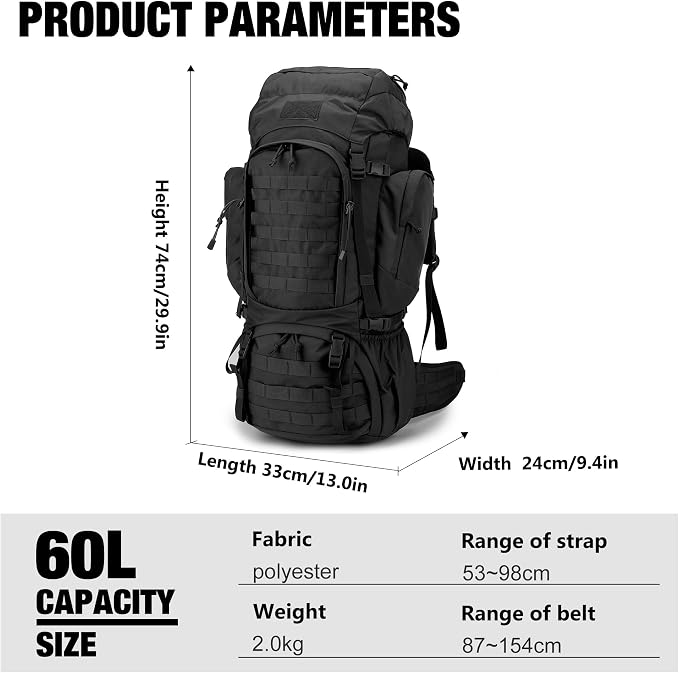 Mardingtop 60L Military Internal Frame Backpack - Image 2