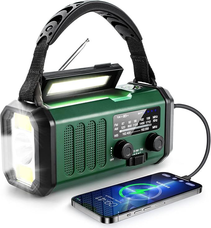 Hand Crank Emergency Radio, NOAA Weather Radio by Leaton