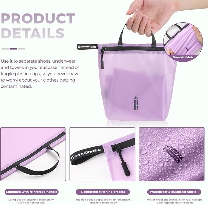 Travel Laundry Bag Ultralight Waterproof Washable Wet Dry Bag - Image 6