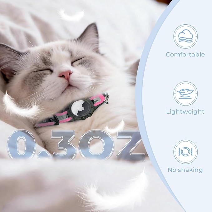 Breakaway AirTag Cat Collar, Reflective Cat Tracker Collar - Image 4