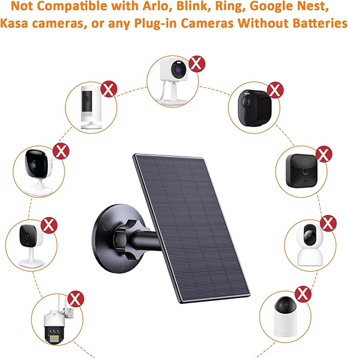 Zivif Solar Panel for Security Camera, 2W USB Solar Panel, Solar Charger - Image 3