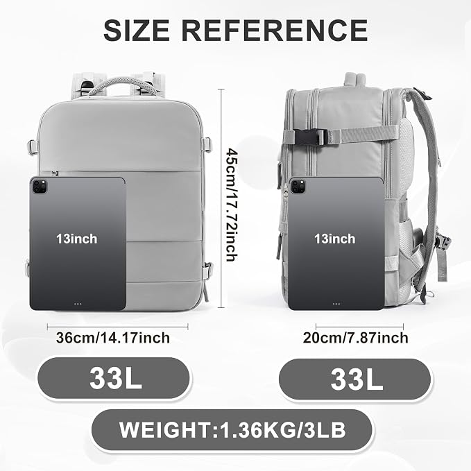 coowoz Large Travel Backpack Carry On - Image 3