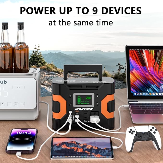 HOWEASY Portable Power Station 300W, 236Wh Solar Generator - Image 4