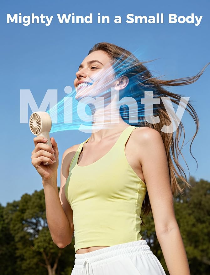 Aecooly Mighty Portable Fan, Powerful Handheld Fan, USB Rechargeable, Mini - Image 2