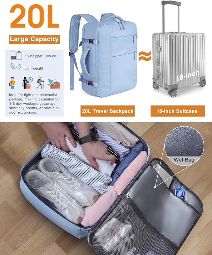 Capolo Travel Backpack for Women Men Waterproof Laptop Backpack Airlines - Image 4