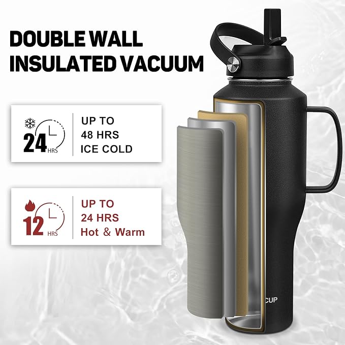ABOTOCUP Water Bottle 40oz, Insulated Water Bottle - Image 2