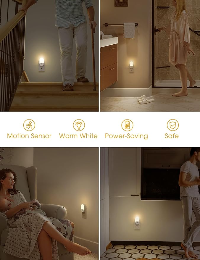 L LOHAS LED Motion Sensor Night Light, Motion Activated Night Light, 3000K Warm - Image 8