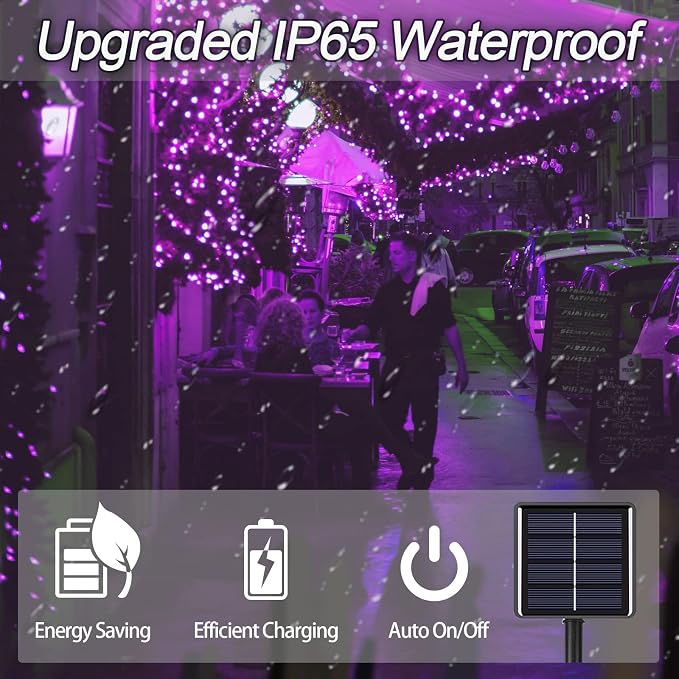 Selarlyt 2 Pack Solar Christmas Lights Outdoor, 72FT 200 LED Solar String Lights - Image 4