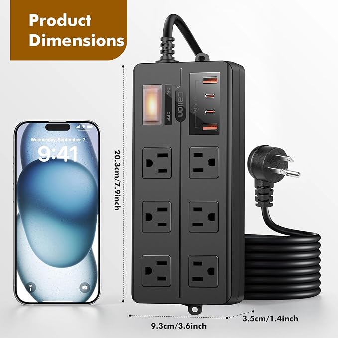 10FT Outdoor Waterproof Power Strip Surge Protector - Image 8