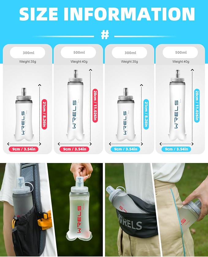 WRELS Collapsible Soft Flask Water Bottle - Image 2