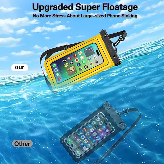 Floatable 3 Pack Multicolor Universal IP68 Floating Waterproof Phone Pouch - Image 4