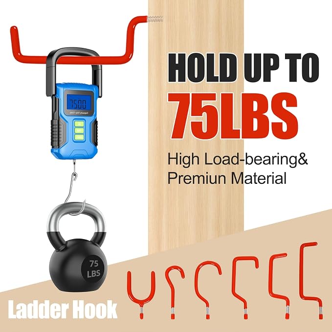 Garage Hooks Heavy Duty, Wall Mounted Steel Tool Hangers - Image 4