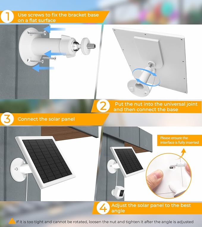 8W Solar Panel for Ring Camera, Spotlight Cam Battery, Includes Barrel Plug to - Image 8
