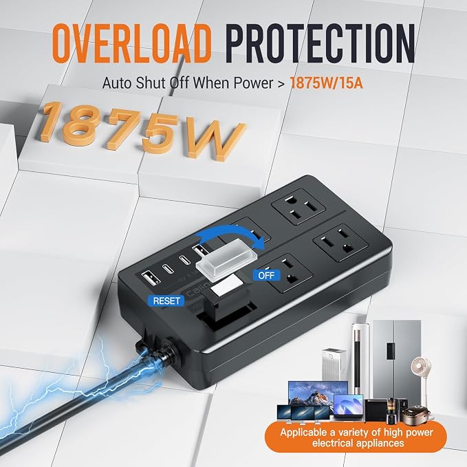 10FT Outdoor Waterproof Power Strip Surge Protector - Image 4