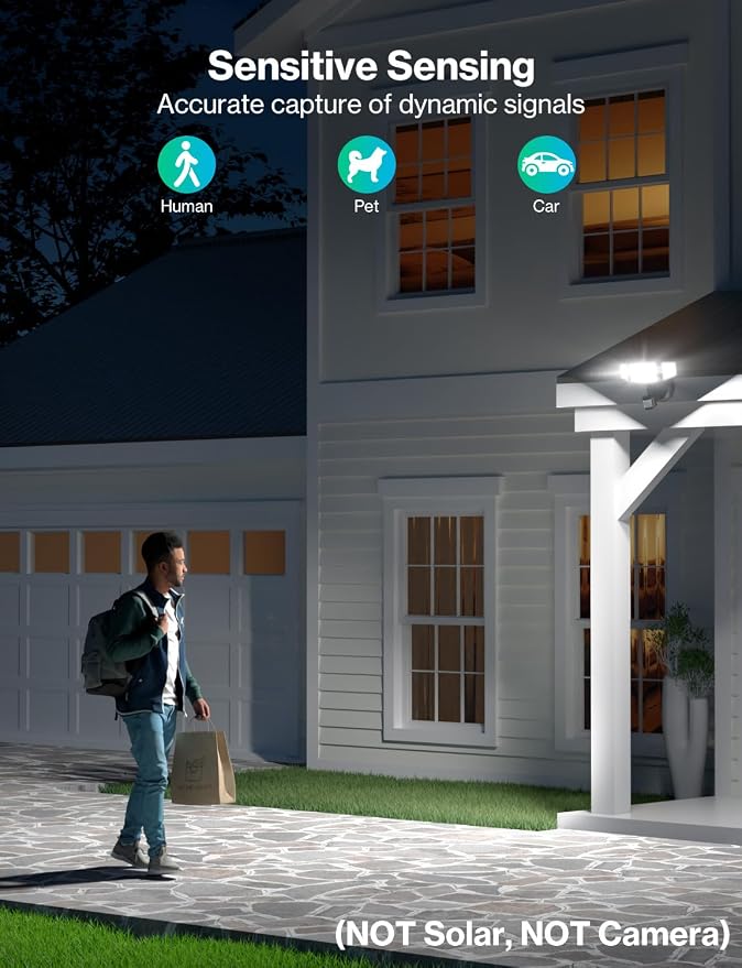 iMaihom 50W Motion Sensor Outdoor Lights, 5000LM Hardwired Motion Sensor Flood - Image 4