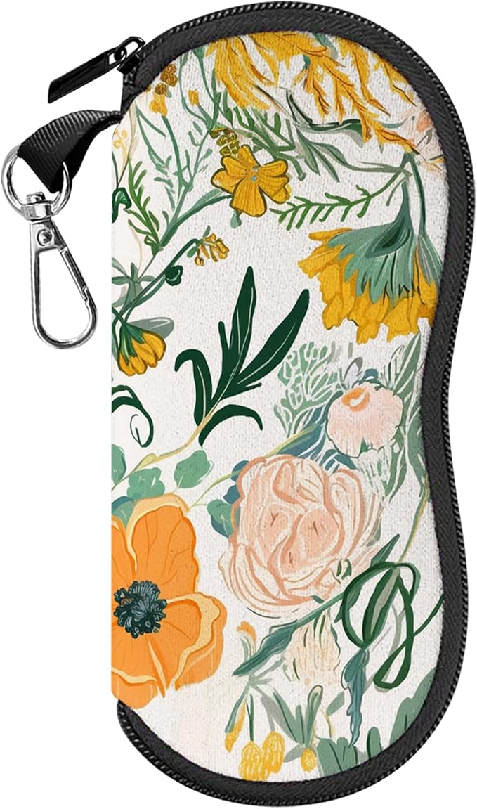 Glasses Case Sunglasses Eyeglass Soft Case Zipper Light Neoprene Pouch by Cabreche