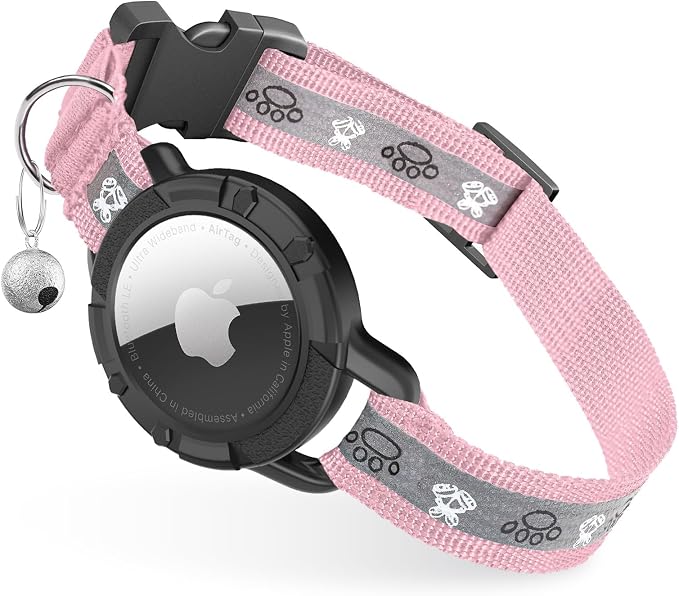 Reflective AirTag Cat Collar, Integrated Cat Tracker Collar by ODOKELE