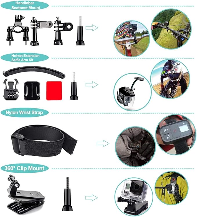 61 in 1 Action Camera Accessories Kit - Image 4