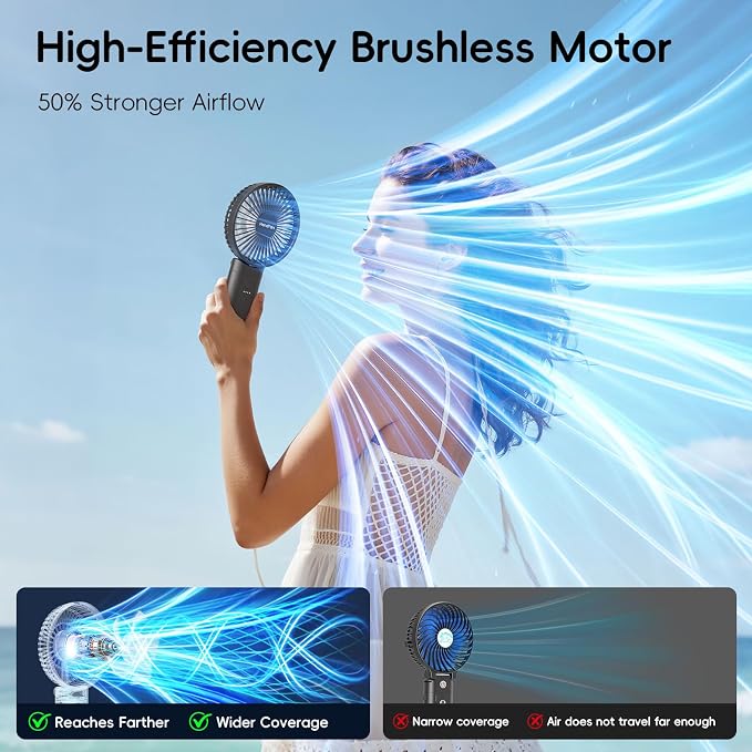 HandFan Upgraded 10, 000 mAh Quiet Handheld Fan - Image 2