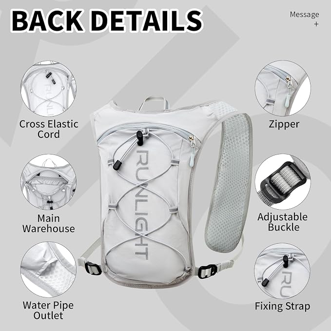 Runlight Running Vest for Women Men Lightweight Hydration Backpack Pack - Image 4