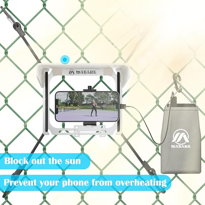 Cell Phone Fence Mount with Shade, Game Recording Mounting Kit Works with - Image 2