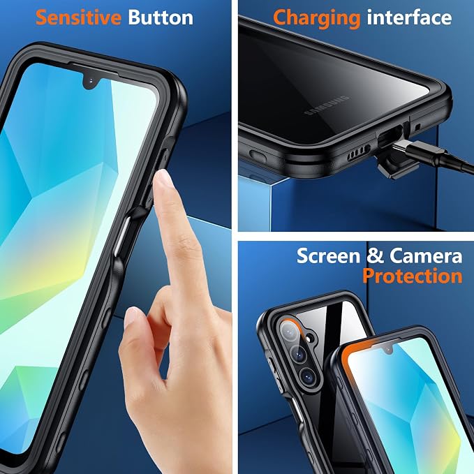 SPIDERCASE for Samsung Galaxy A16 5G Case Waterproof, Built-in Screen & Camera - Image 4