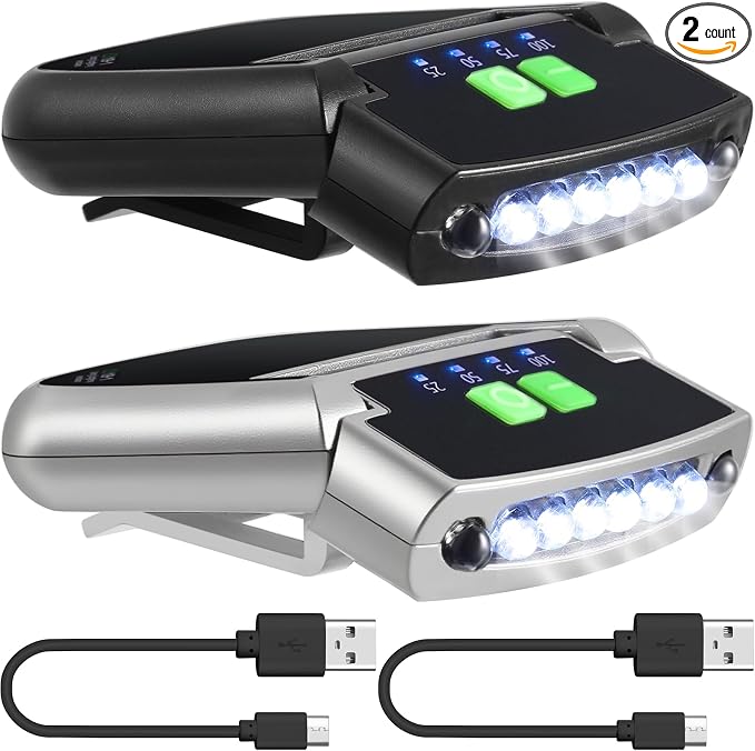Mudder LED Clip on Cap Lights USB Rechargeable Cap Flashlight Clip Waterproof by Mudder