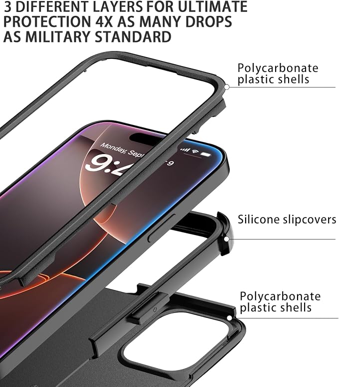 for iPhone 16 Pro Max Case Heavy Duty Protection Phone Case Cover - Image 3