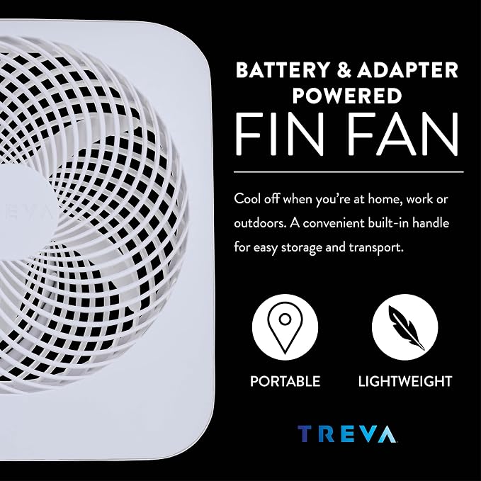 Treva 10-Inch Portable Fan, Powered by Battery and/or AC Adapter - Image 5