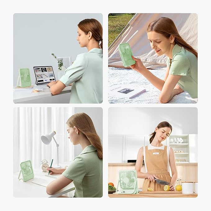 JISULIFE Desk Fan Battery Rechargeable, 4500mAh 180°Foldable Portable Personal - Image 7