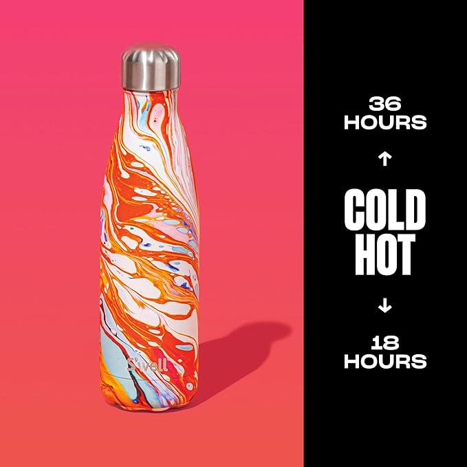 S'well Stainless Steel Water Bottle, Marble Swirl, Triple Layered Vacuum - Image 2