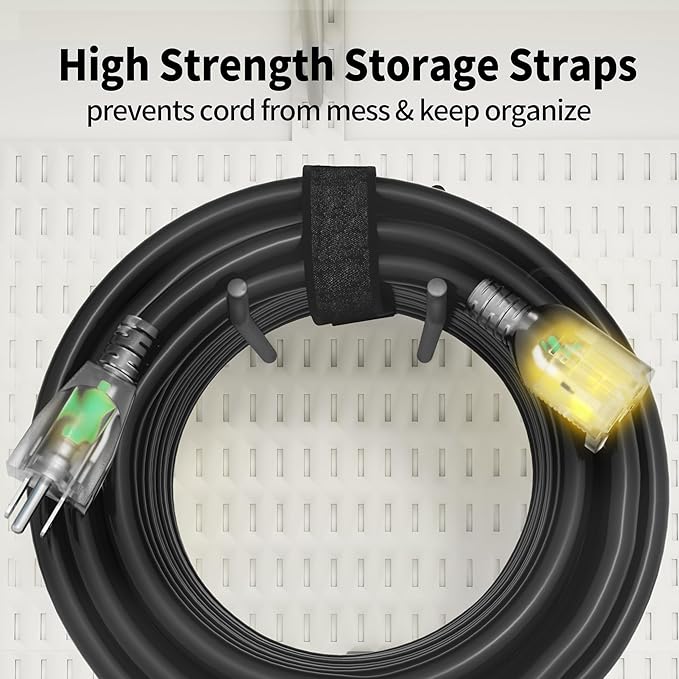 POWGRN 10 Ft 10AWG Black Outdoor Extension Cord Waterproof Heavy Duty 10 Gauge - Image 5
