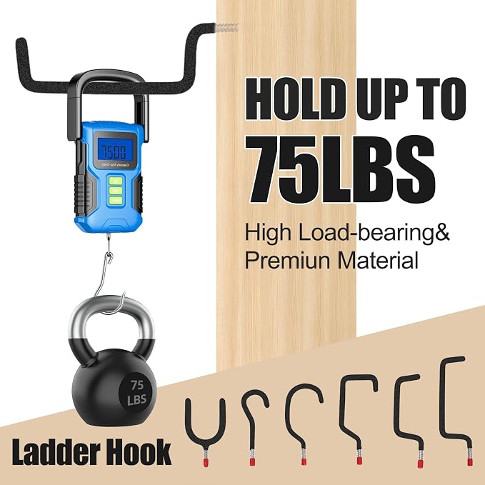 Garage Hooks Heavy Duty, Wall Mounted Steel Tool Hangers - Image 3