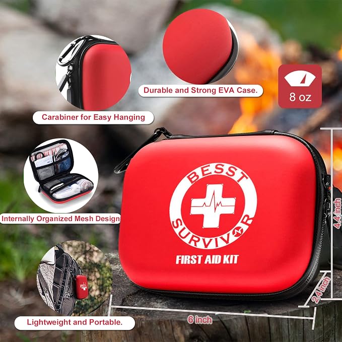 Besst Survivor Mini First Aid Kit -Small Waterproof Hard Shell Medical Kit - Image 2