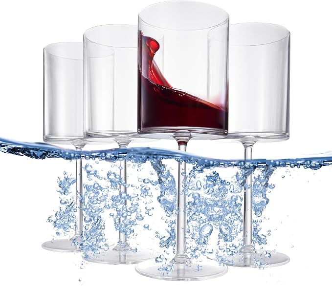Unbreakable Stemmed Square Tritan Acrylic Wine Glasses European Style | Set of - Image 7