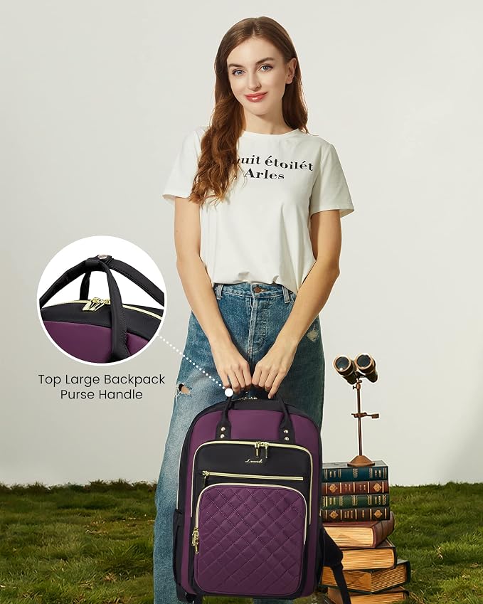 LOVEVOOK Laptop Backpack Purse for Women, Water Resistant Lightweight Daypacks - Image 6