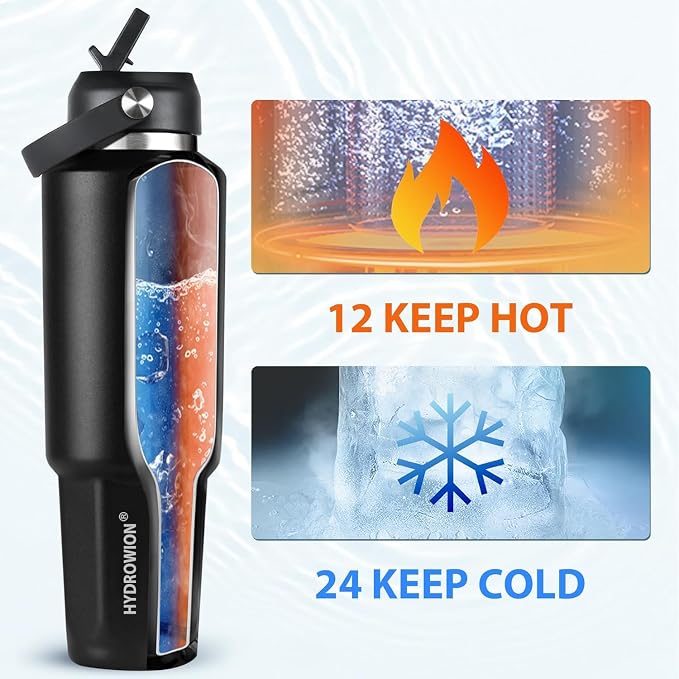 HYDROWION 40 oz Insulated Water Bottle, Car Water Bottle Holder - Image 3
