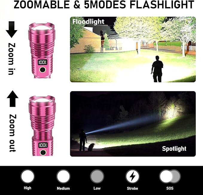 Flashlights High Lumens Rechargeable, 000LM LED Super Bright Flash Light - Image 2