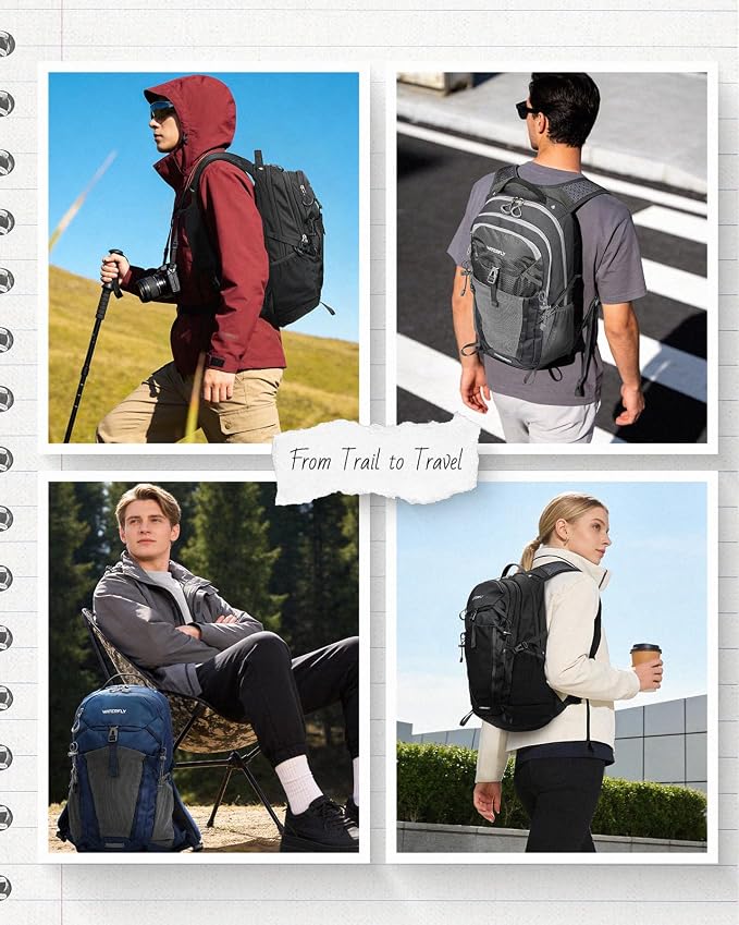WATERFLY Small Lightweight Hiking Backpack: 20L Outdoor Daypack - Image 7
