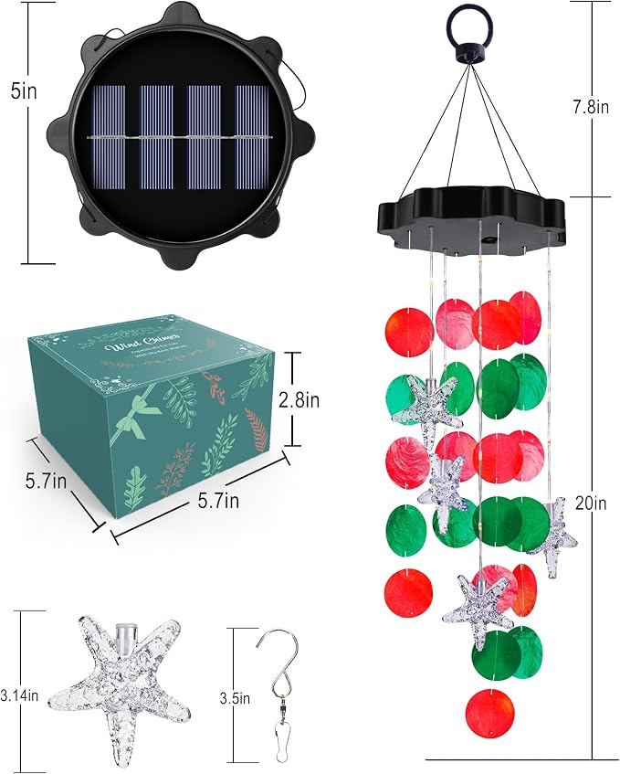 Toodour Solar Decorative Lights Outdoor, Solar Wind Chimes Outside Decorative - Image 7