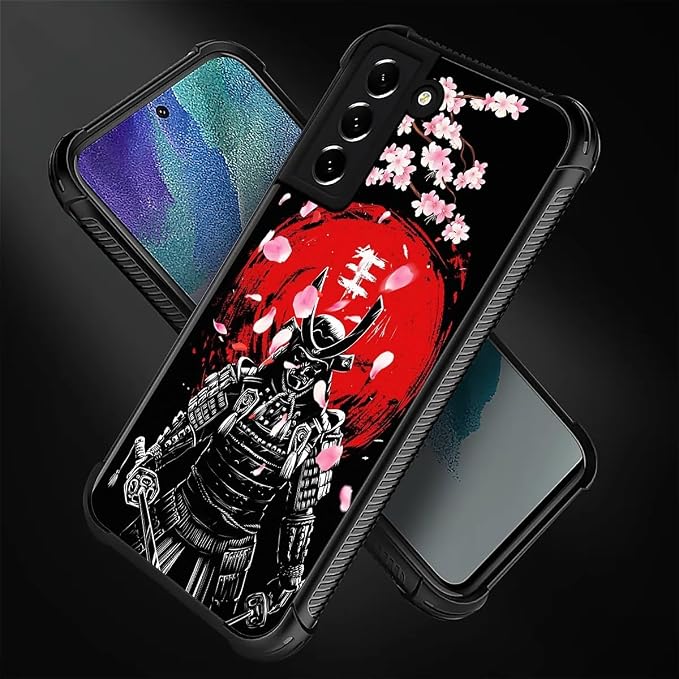for Samsung Galaxy S22 Case, Sakura Japanese Samurai Pattern Graphic Design - Image 3