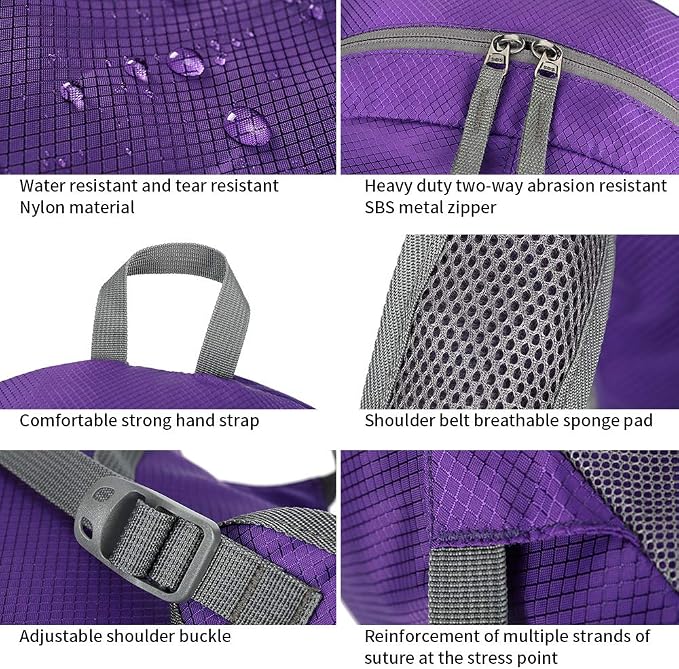 FENGDONG 35L Lightweight Foldable Waterproof Packable Travel Small Hiking - Image 4