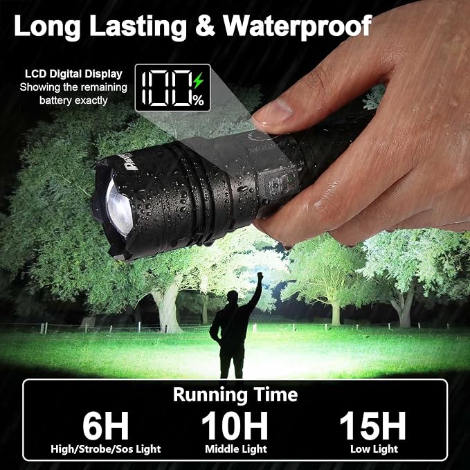 PHIXTON Rechargeable Flashlights 100000 High Lumens Long Range 3280 FT - Image 3