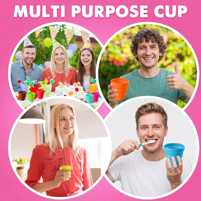 Umigy Silicone Collapsible Cup Without Lids Travel Portable Foldable Cup - Image 6