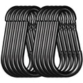 Black Carabiner, Heavy Duty Galvanized Steel Spring Snap Hook Carabiner Clips by High-PQ