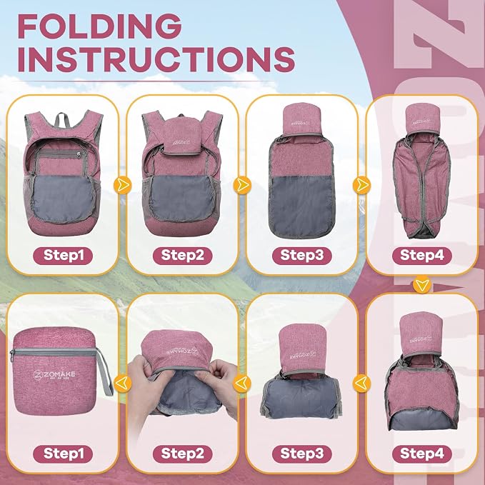 ZOMAKE 10L Ultra Lightweight Packable Backpack, Small Daypack Light Foldable - Image 5
