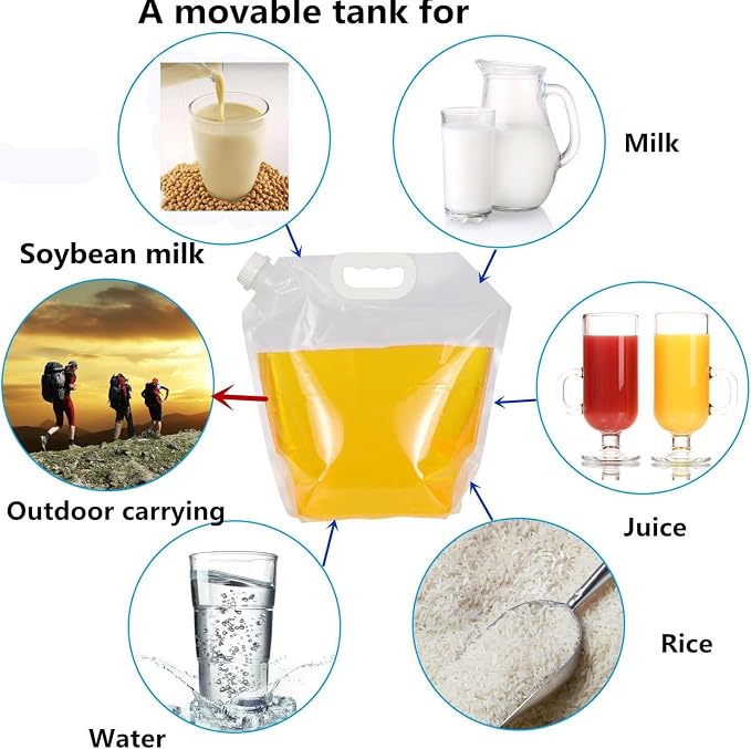 4 Pack 5L BPA Free Collapsible Water Tank Container Portable Lightweight Space - Image 6