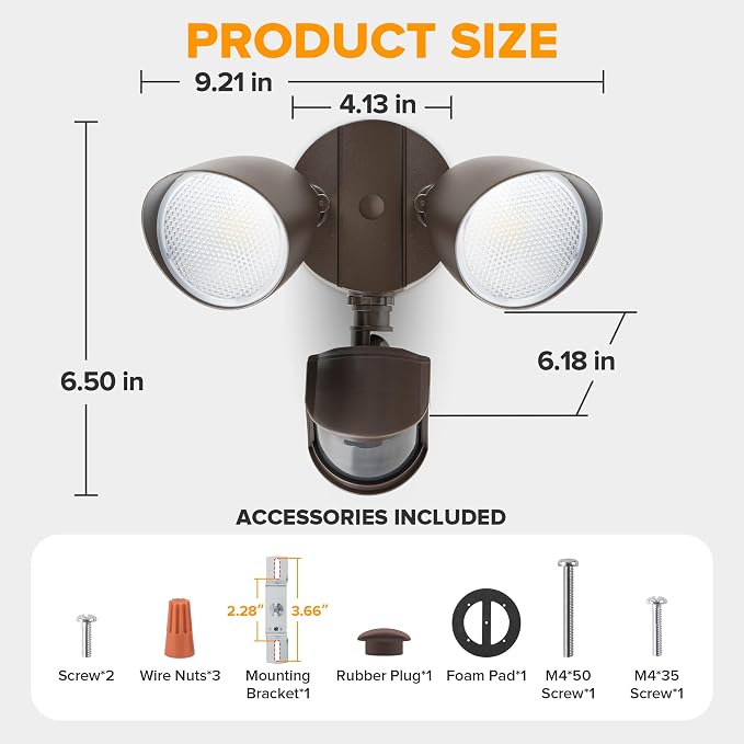 LUTEC 32W 3500 Lumen LED Security Lights Motion Sensor Light Outdoor, 5000K - Image 6