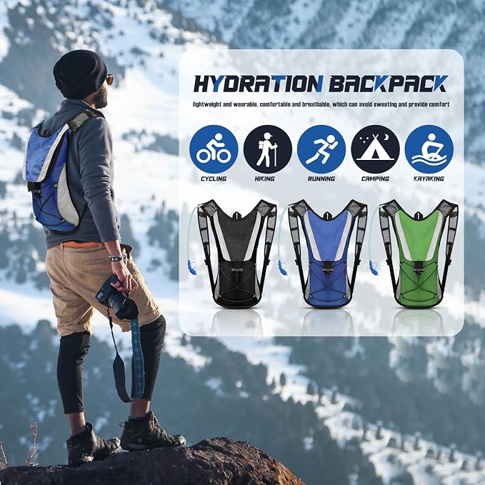 3 Pack Hydration Backpack with 2l Water Bladder, Hydration Pack with Bladder - Image 7